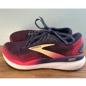 Brooks Ghost 16 Womens Running Shoes Navy Pink Size 7.5 Fitness Supportive